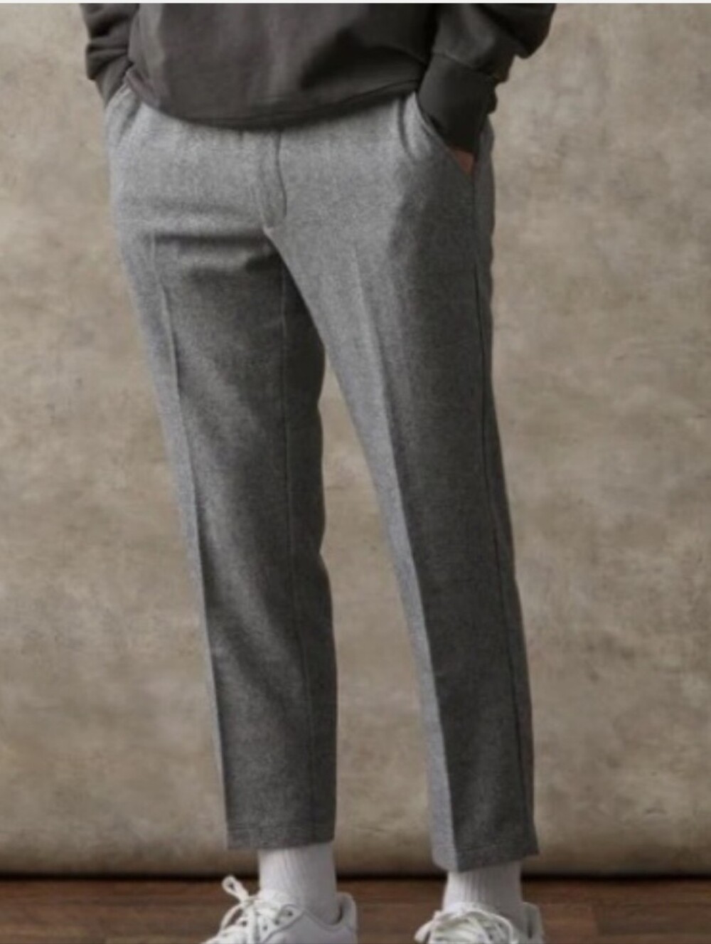 Men's Gray Tailored Casual Pants